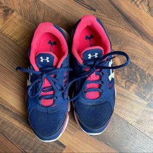 Under Armour micro G hot pink/blue shoes size 7
